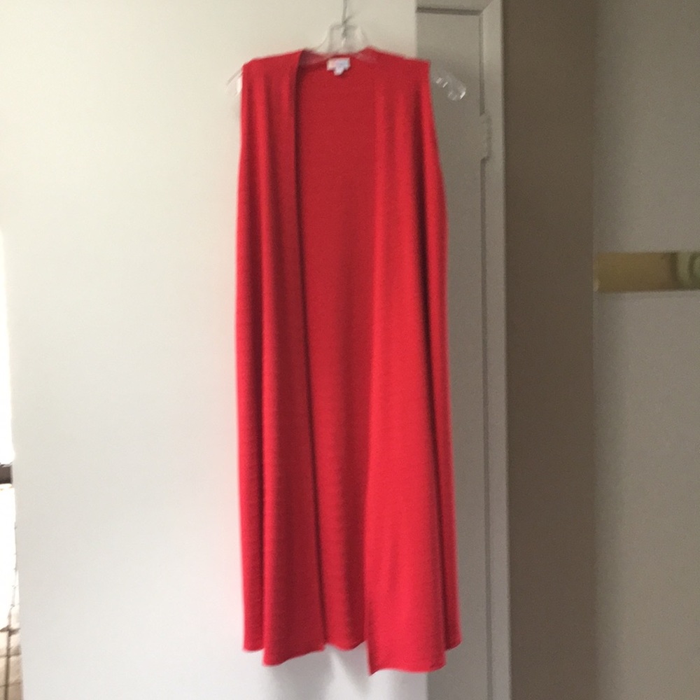 Classic red LuLaRoe Joy duster vest size small